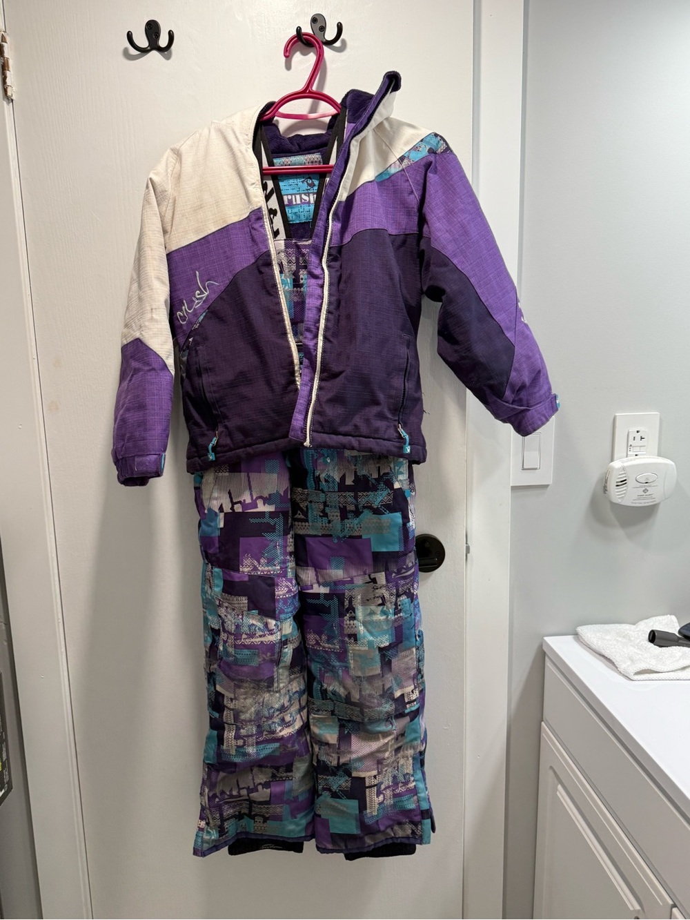 Kids Purple Insulated Snow Jacket & Bib Pants Set
